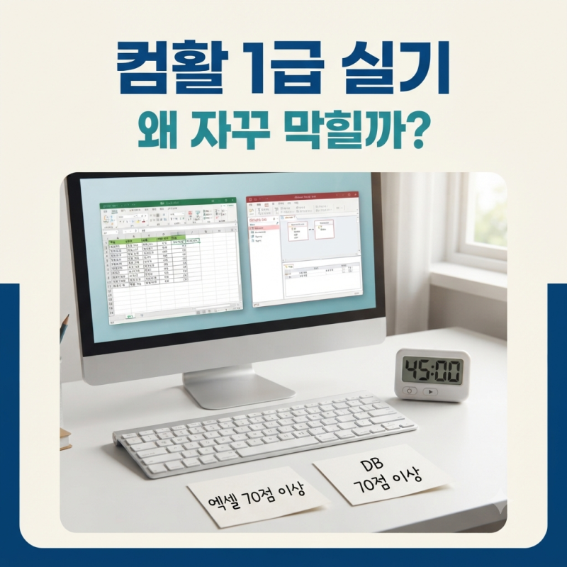 컴활 1급 실기 합격률, 필기보다 어려운 이유는 뭘까?