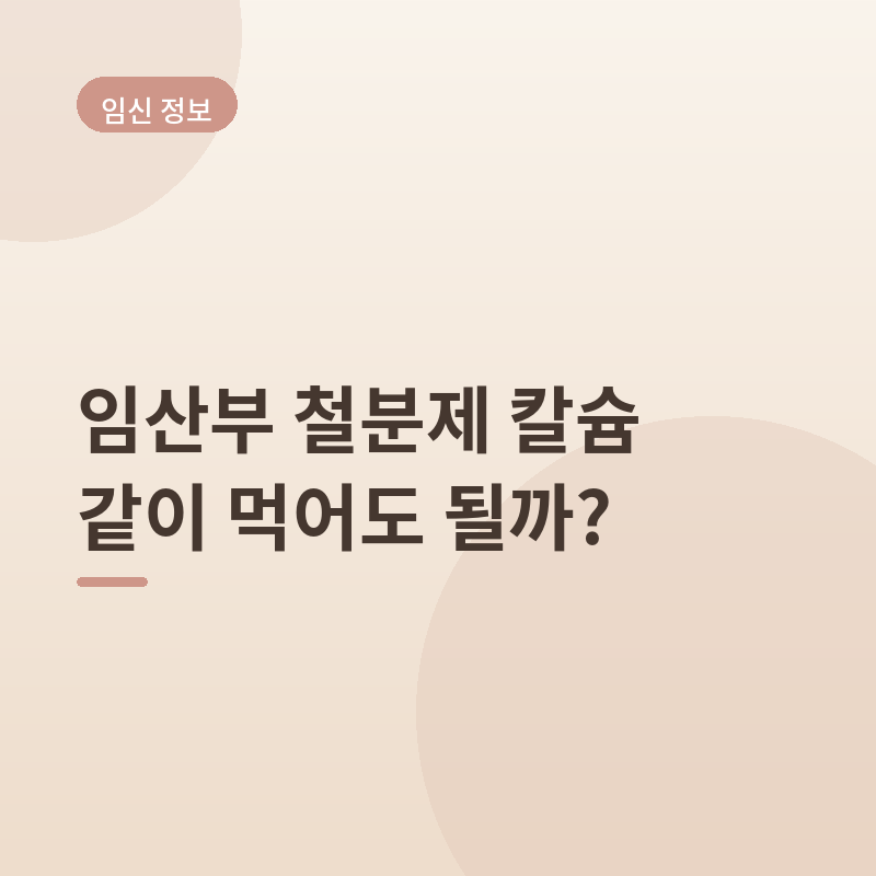 임산부 철분제 칼슘 영양제 같이 먹어도 될까? - 2시간 간격 두는 복용 시간표 정리