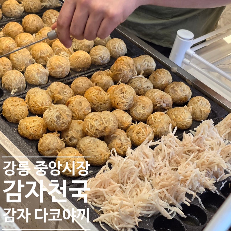 감자로 만든 다코야끼 감자와플 강릉 중앙시장 감자천국