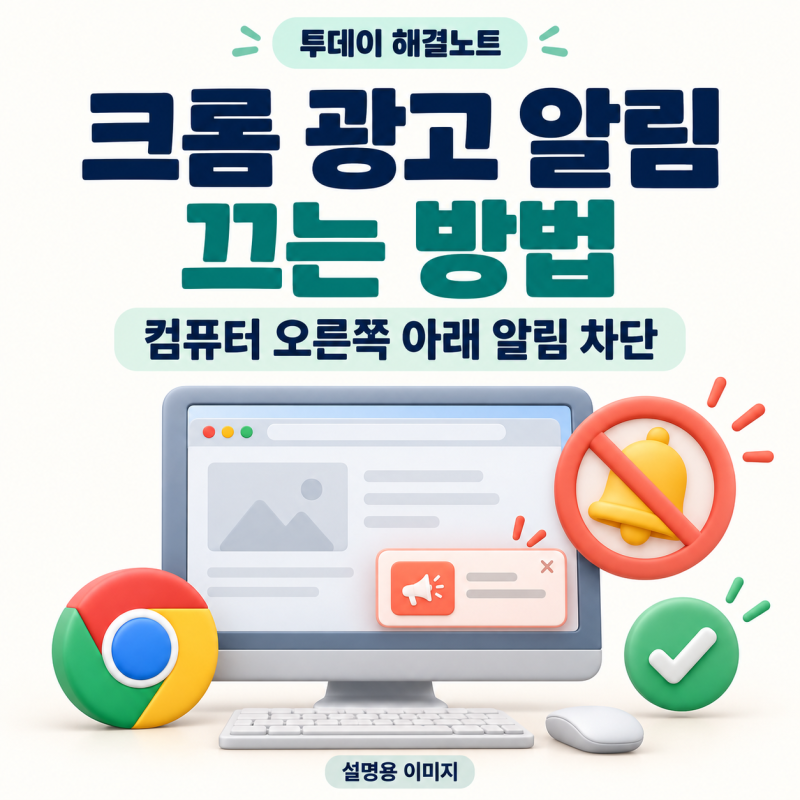 크롬 광고 알림 끄는 방법 — 컴퓨터 오른쪽 아래 알림 차단하기