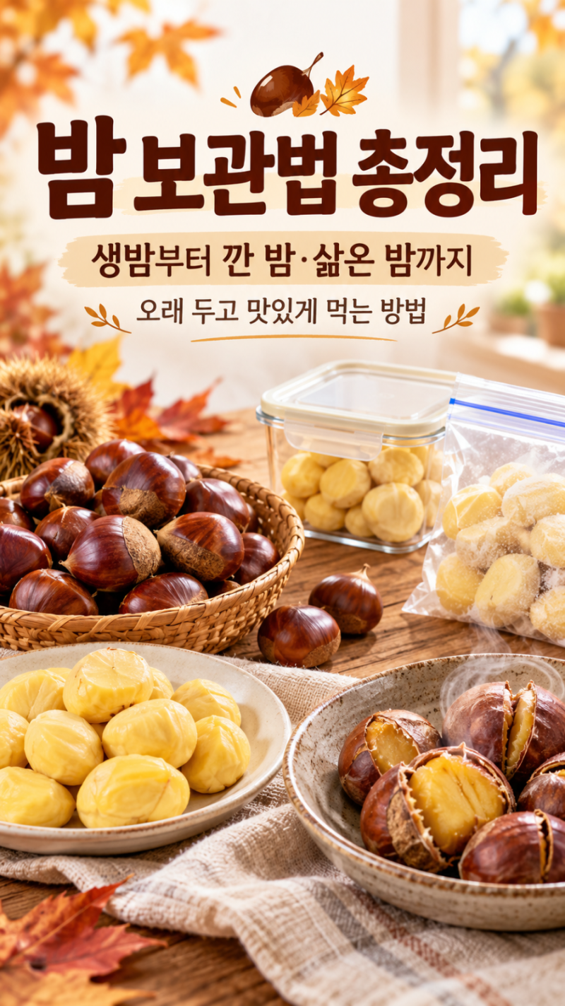 밤 보관법 총정리 생밤부터 깐 밤·삶은 밤까지 오래 두고 먹는 방법