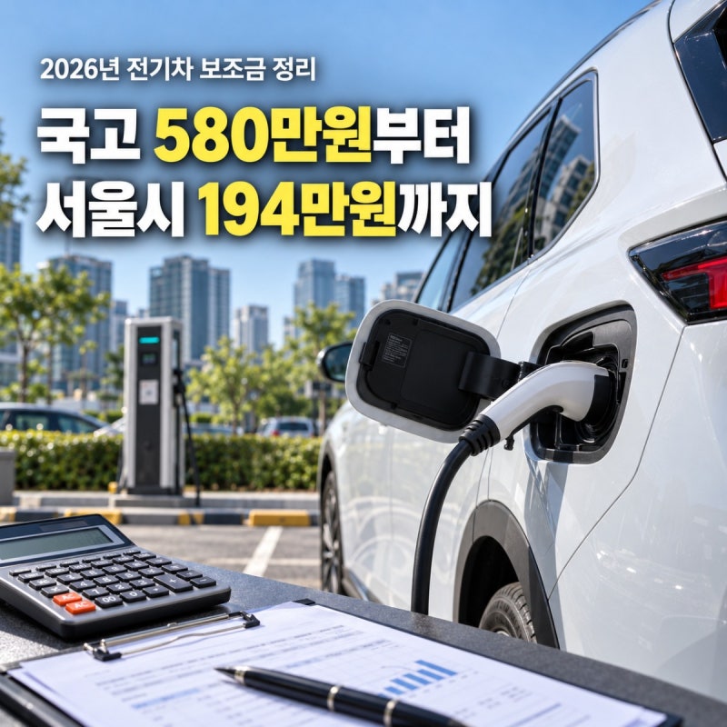 전기차 보조금 신청 방법 정리, 국고 580만원부터 서울시 194만원까지 얼마나 받을까