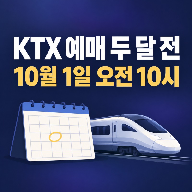 KTX 예매 두 달 전부터 가능, 11월 기차표 여는 날과 시간