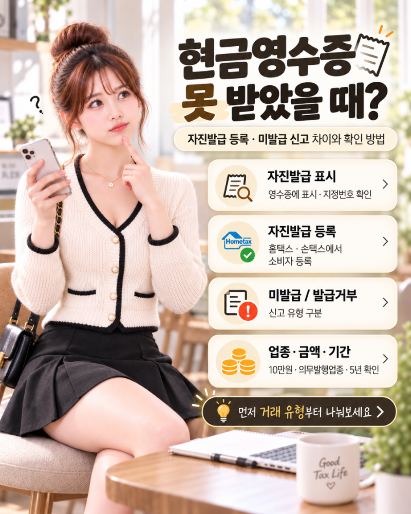현금영수증 못 받았을 때? 자진발급 등록·미발급 신고 차이와 확인 방법