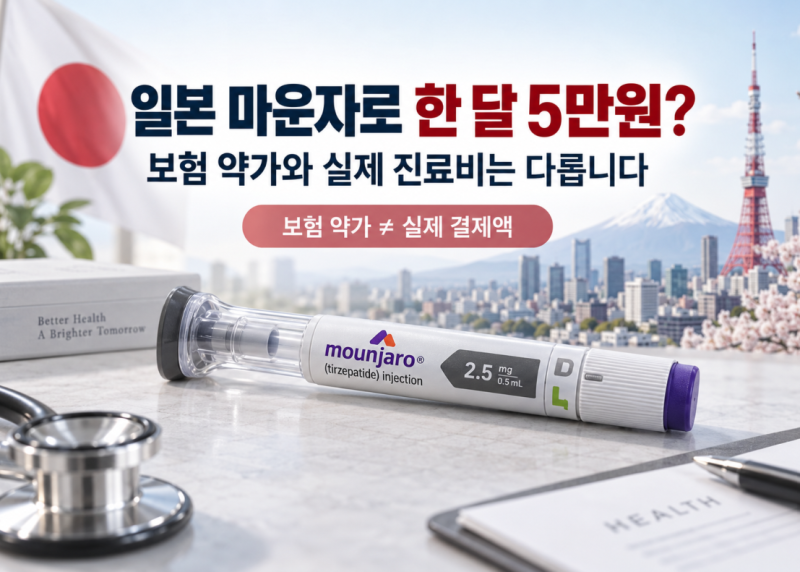 일본 마운자로 한 달 5만원? 보험 약가와 실제 진료비는 다릅니다