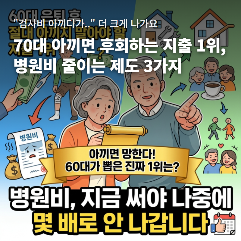 "70대가 되면 돈 쓰는 순서가 달라져요.." 아끼면 오히려 후회하는 지출 1위 병원비 총정리 (+....
