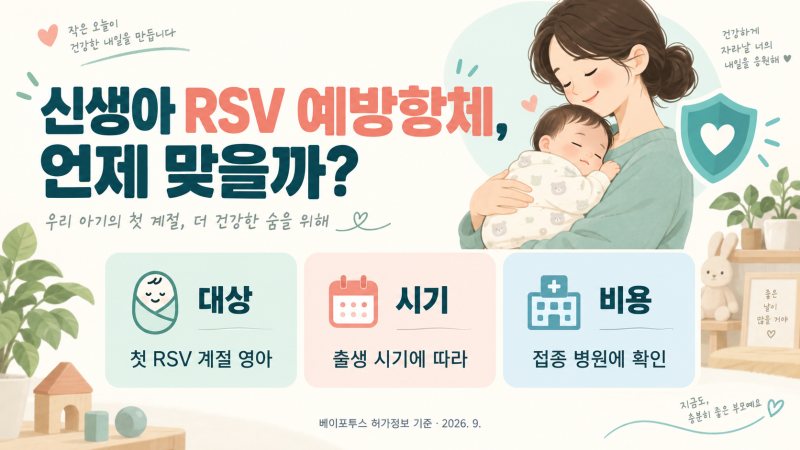 신생아 RSV 예방접종 시기, 백신 아닌 항체주사? 가격·지원 확인법