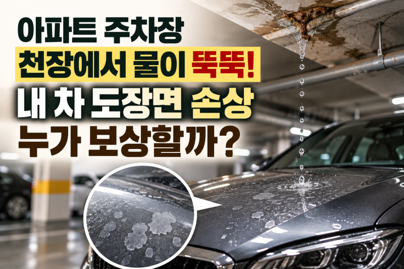 아파트 주차장에서 내 차에 물이 떨어져 도장면이 손상됐다면? 관리사무소가 보상해 줄까? ....