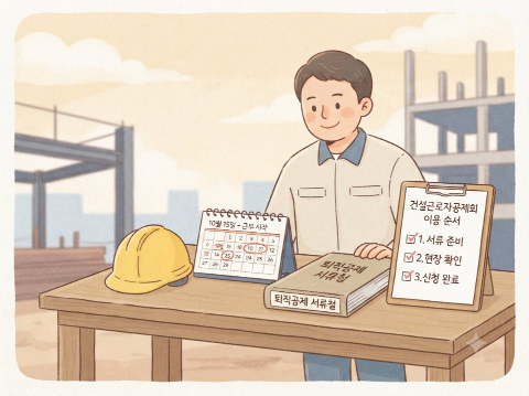 건설근로자공제회 이용법, 적립일수 조회부터 퇴직공제금 신청 서류까지