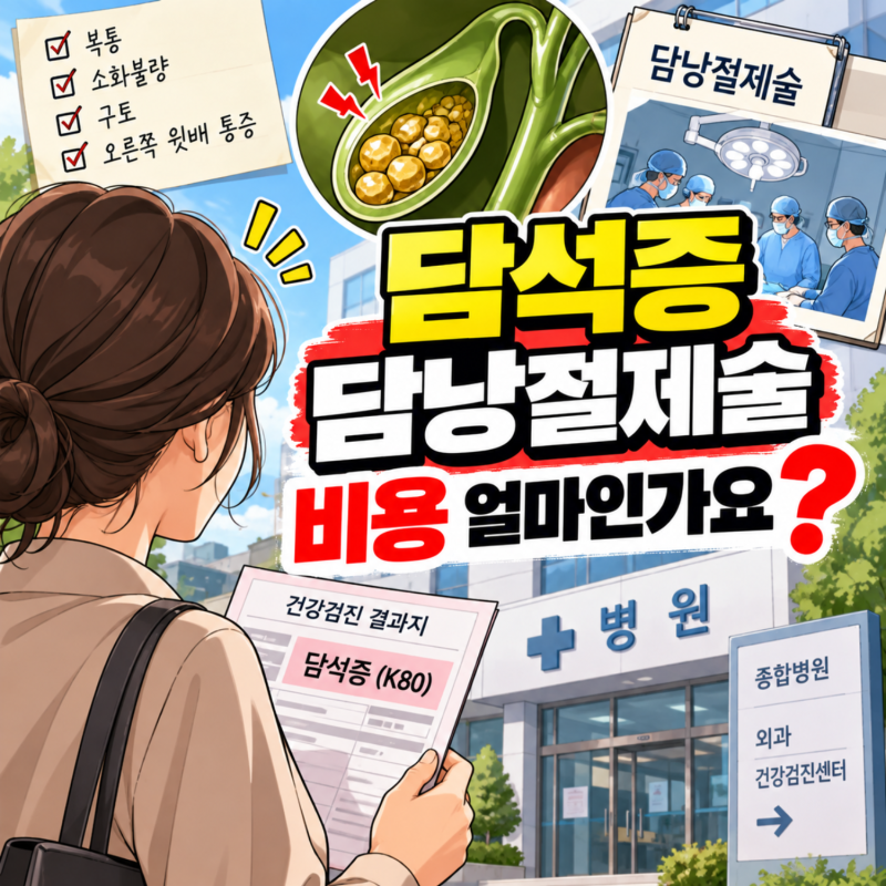 담석증 담낭절제술 비용 얼마인가요? 복강경 로봇수술 실비 청구 서류