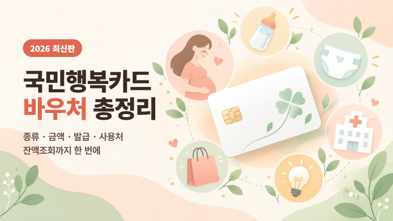 국민행복카드 바우처 총정리｜임신 100만원·첫만남이용권·사용처·잔액조회 (2026)