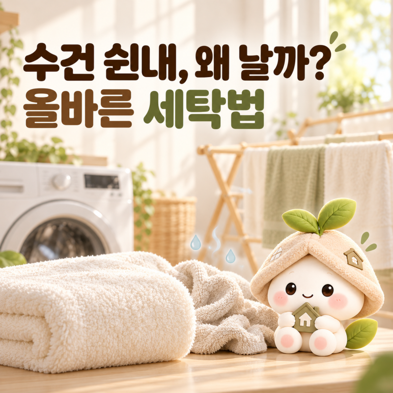 세탁했는데도 수건에서 쉰내가 난다면? 냄새 원인과 올바른 세탁법