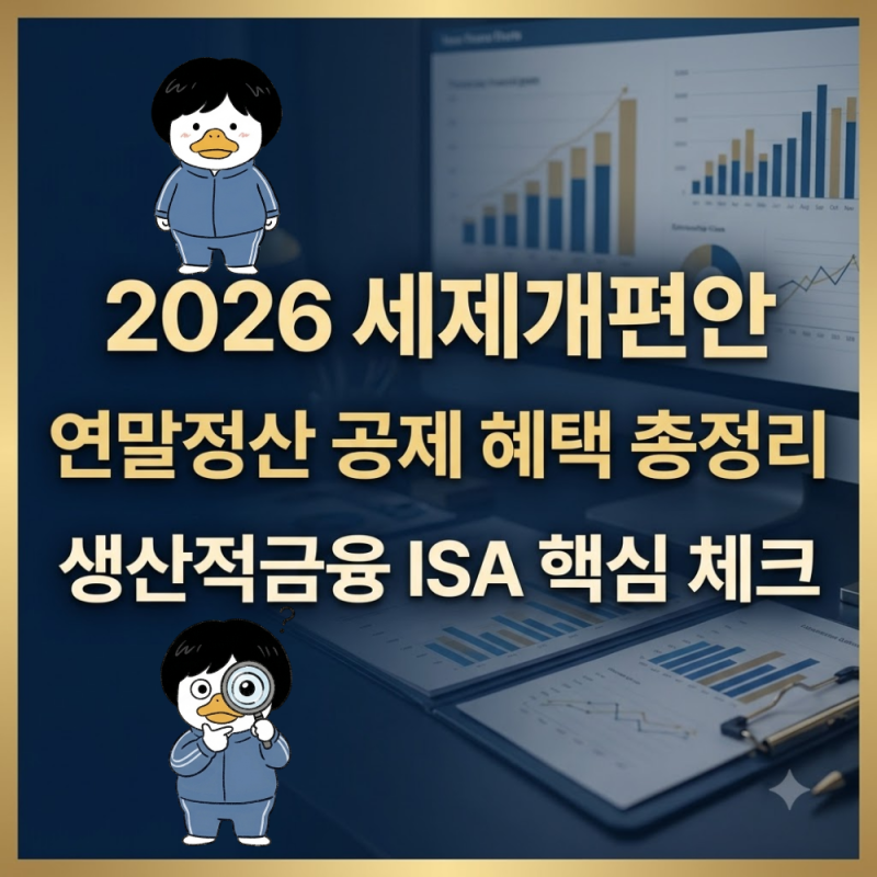 2026 세제개편안 연말정산 변경점 총정리! 달라지는 공제 혜택과 생산적금융 ISA 핵심 체크