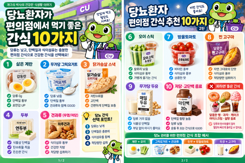 당뇨환자가 편의점에서 먹기 좋은 간식 추천 10가지