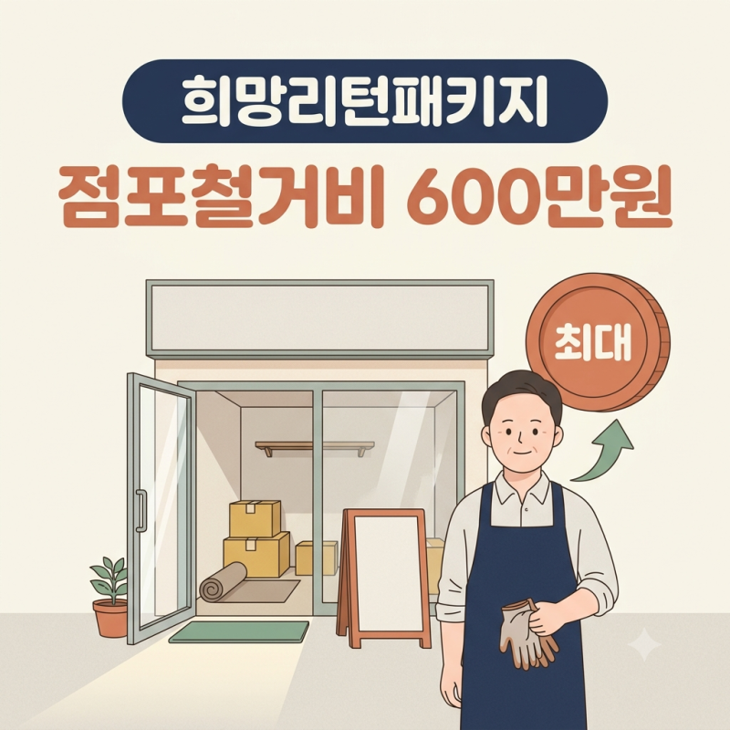 희망리턴패키지 점포철거비 600만원, 폐업지원금 신청방법 총정리