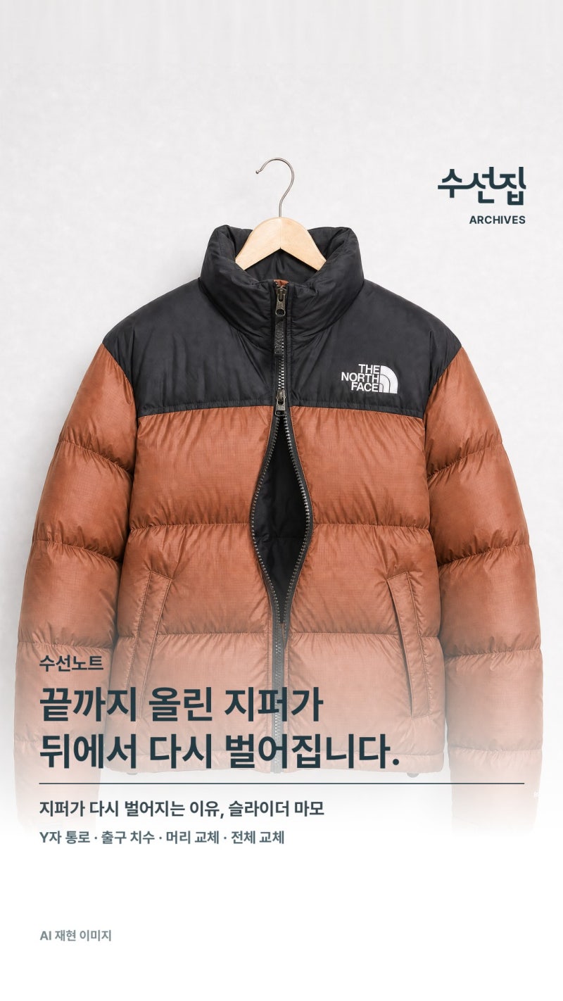 지퍼가 올려도 뒤에서부터 벌어지는 이유 | 슬라이더 마모·출구 치수