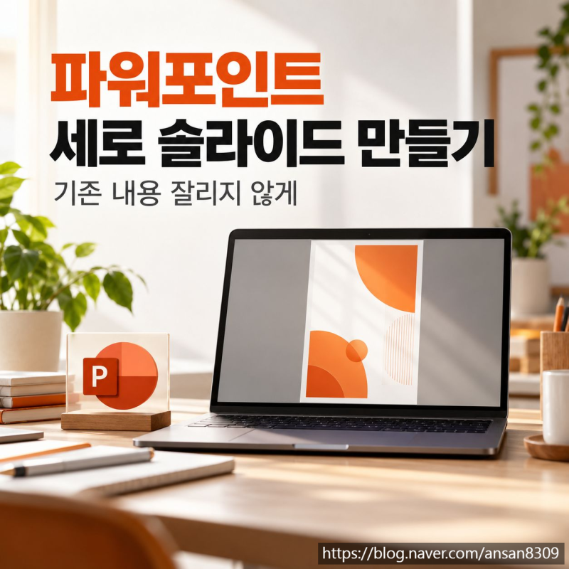 파워포인트 세로 슬라이드 만들기, PPT 기존 내용이 잘리지 않게 바꾸기