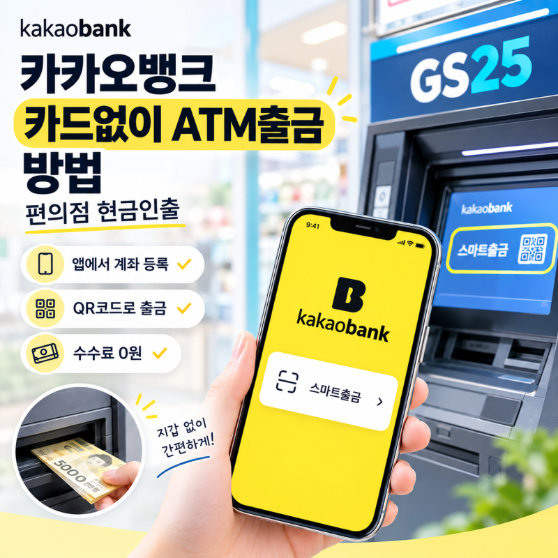 카카오뱅크 카드없이 atm출금 방법 편의점 현금인출