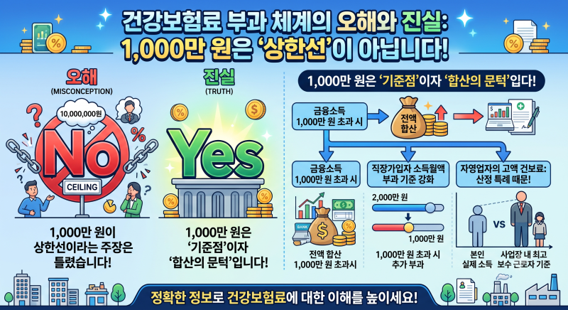자영업자 건보료 1,000만 원 기준의 오해와 건강보험 부과 체계의 진실