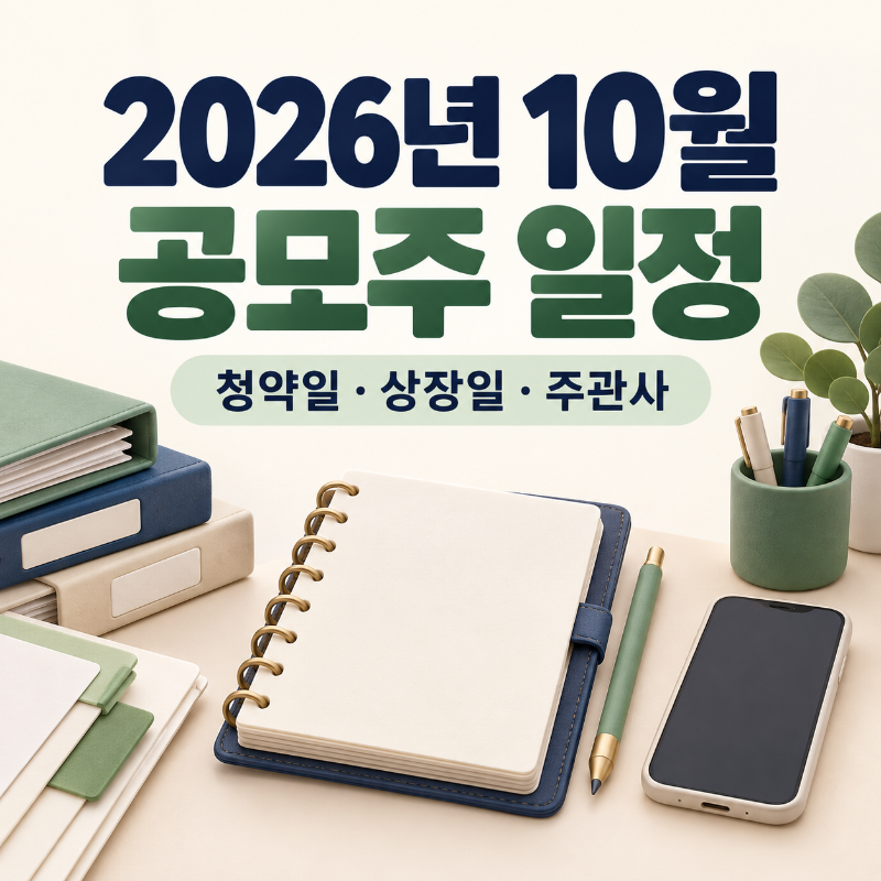 2026년 10월 공모주 일정, 청약일·상장일·주관사 한눈에