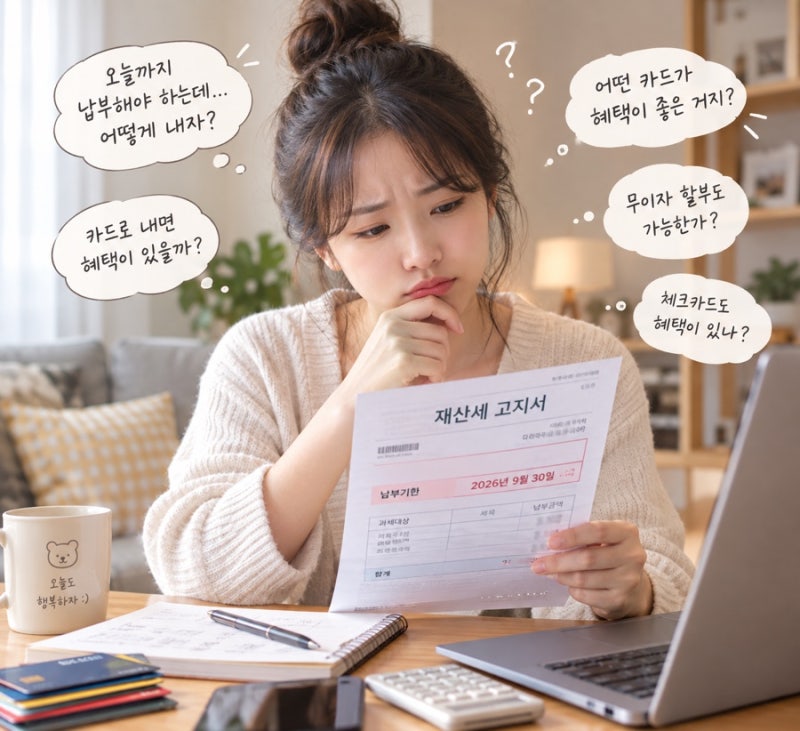 2026년 9월 재산세 카드 혜택 총정리｜신한·우리·BC·현대·국민·하나·농협 무이자
