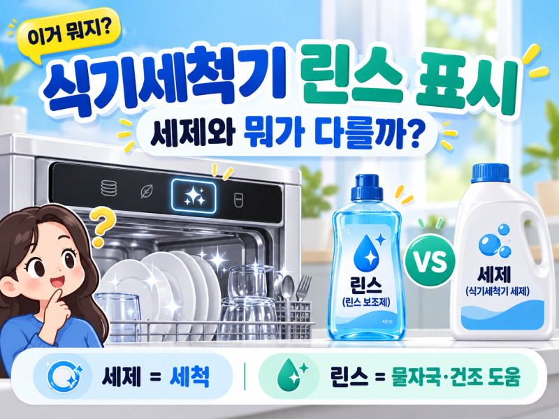 식기세척기 린스 표시 이거 뭐지? 세제와 무엇이 다를까?