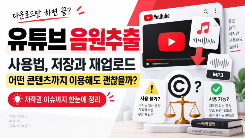 유튜브 음원추출 사용법, 저장과 재업로드, 어떤 콘텐츠까지 이용해도 괜찮을까?
