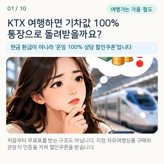 KTX 타고 인구감소지역 여행하면 기차값을 전부 돌려받는다는데 현금으..
