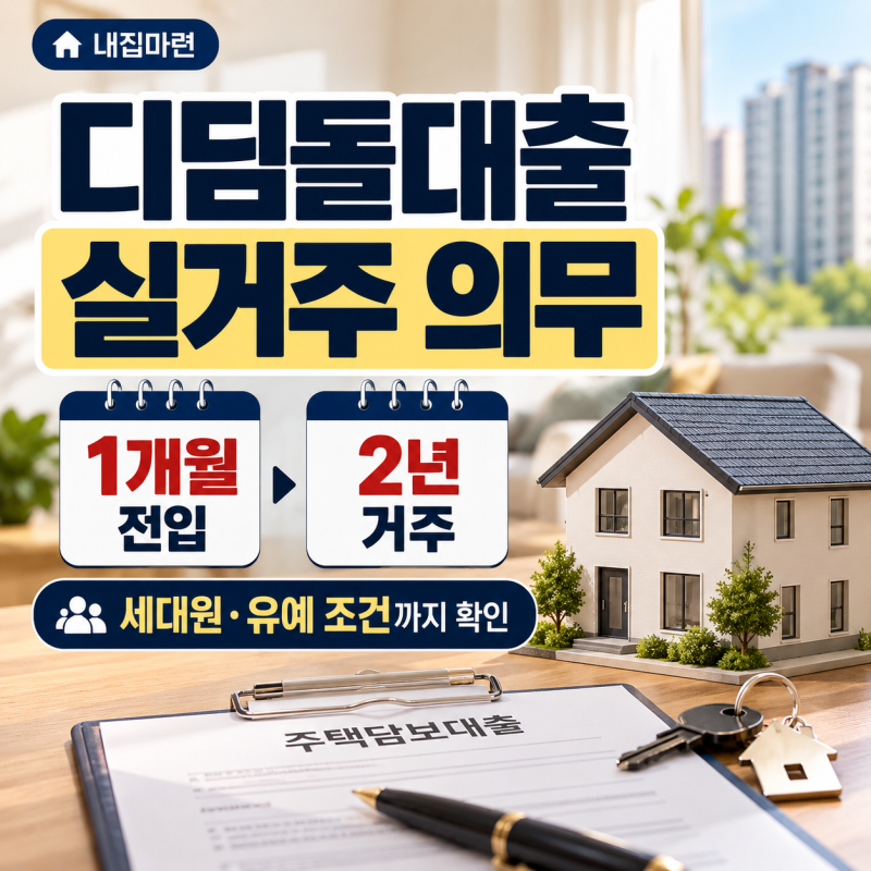 디딤돌대출 실거주 의무｜1개월 전입·2년 거주 조건 총정리