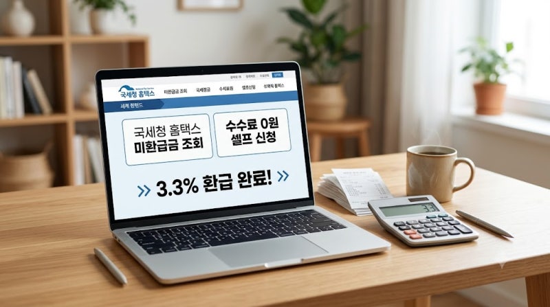프리랜서 3.3% 환급 삼쩜삼 수수료 아끼기 홈택스 셀프 신청 완벽 정리
