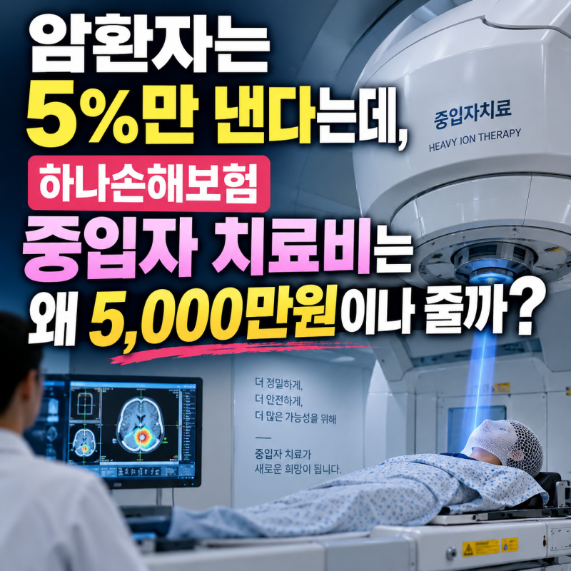암환자는 5%만 낸다는데, 하나손해보험 중입자 치료비는 왜 5,000만원이나 줄까