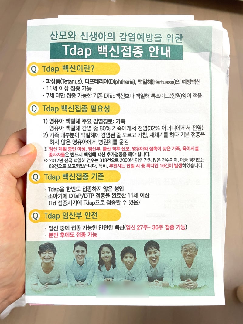 임산부 백일해 예방접종 시기 및 가격 성인 가족 병원 보건소 부작용 정리