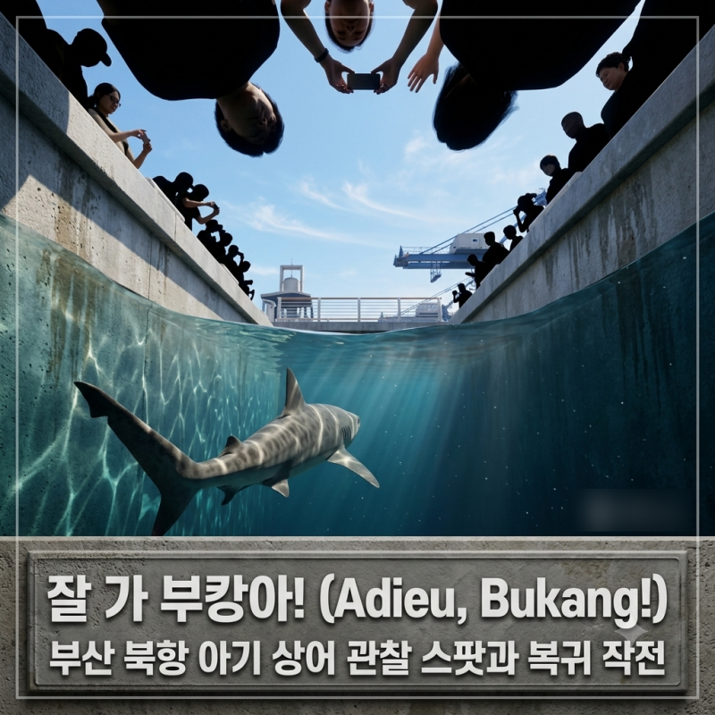 잘 가 부캉아! 부산 북항 아기 상어 부캉이 관찰 스팟 출몰 지역, 외해 복귀 작전 총정리 (못 ....