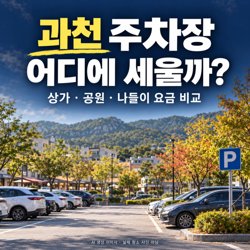 과천 주차장｜상가·공원·나들이 주차 요금, 3시간 무료인 곳은?