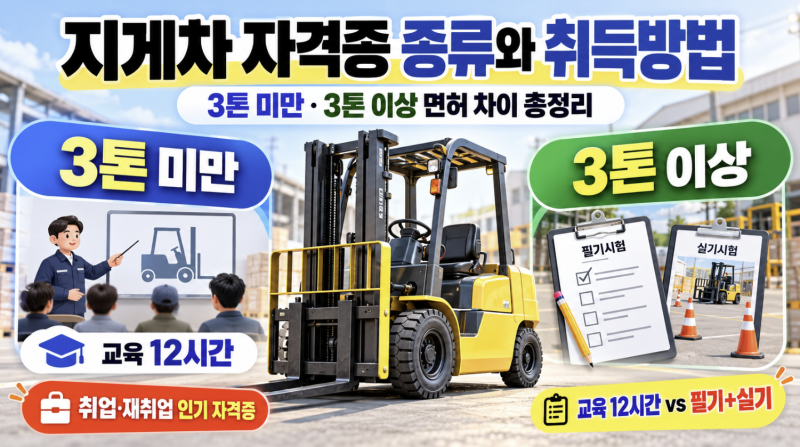 고소득 인기최강자격증, 지게차 자격증 종류와 취득방법｜지게차 면허 차이 총정리