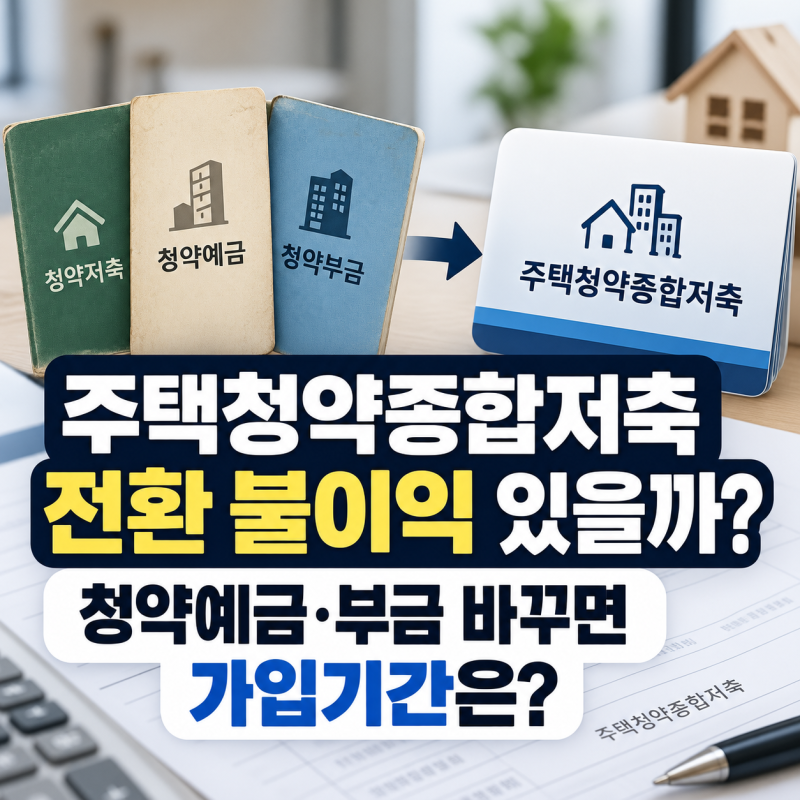 주택청약종합저축 전환 불이익 있을까? 청약예금·부금 바꾸면 가입기간은?