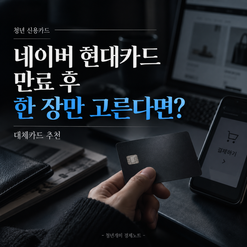"네이버 현대카드 만료, 한 장만 새로 고른다면?" 청년 신용카드 추천과 대체카드 비교