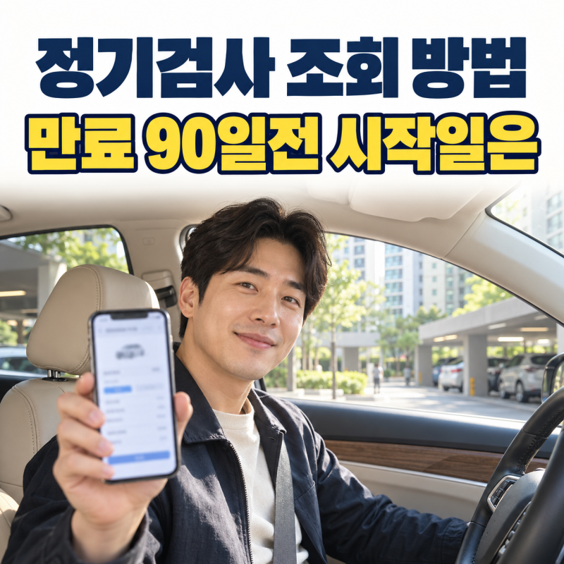 자동차 정기검사 조회, 만료 90일 전부터 열리는 기간은 어디서 볼까