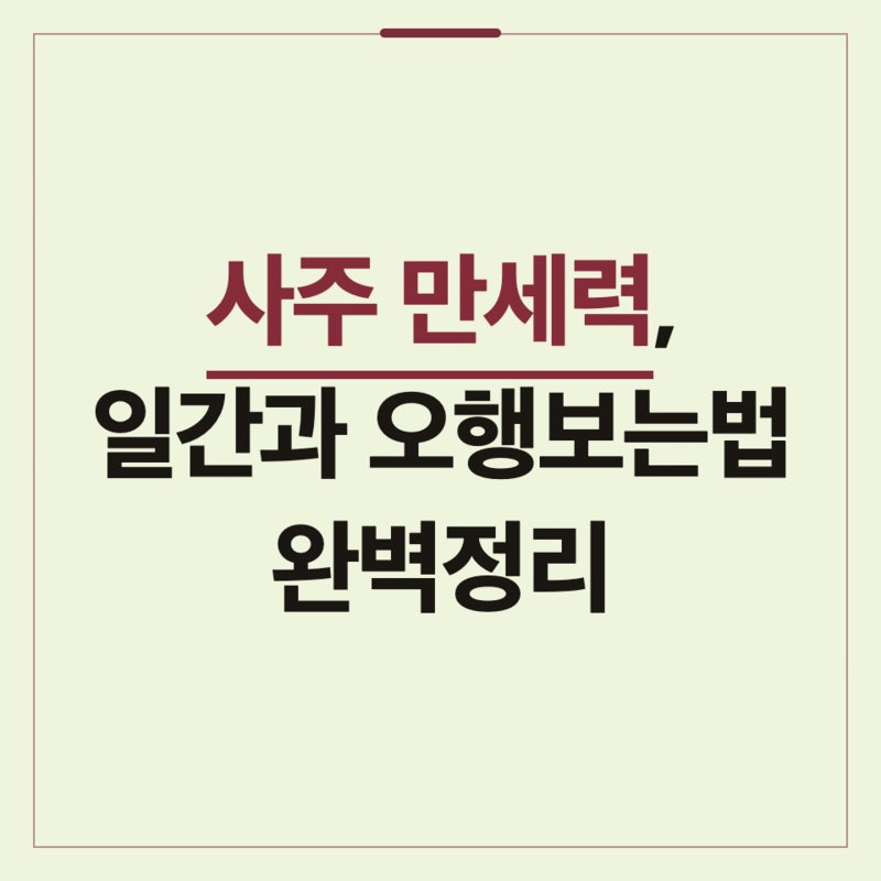사주 만세력 일간과 오행보는법 완벽정리