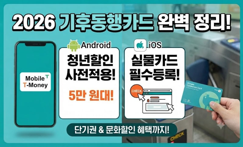 2026 기후동행카드 혜택 완벽 정리! 바뀐 점, 변경 이유, 실물카드 등록 방법까지