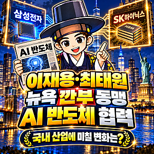 삼성전자 이재용·하이닉스 최태원 깐부 동맹 뉴욕서 재확인…AI 반도체 협력이 국내 산업에 ....