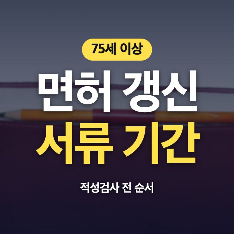 고령자 운전면허 갱신 기간 적성검사 서류 차분히 챙겨봐요