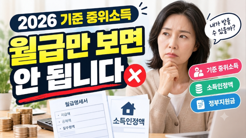 2026 기준 중위소득 총정리｜정부지원금 신청 전에 꼭 확인하세요