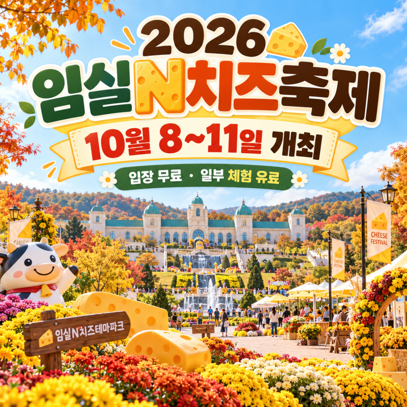 2026 임실N치즈축제 10월 8일 개막! 무료입장과 치즈 체험비 총정리