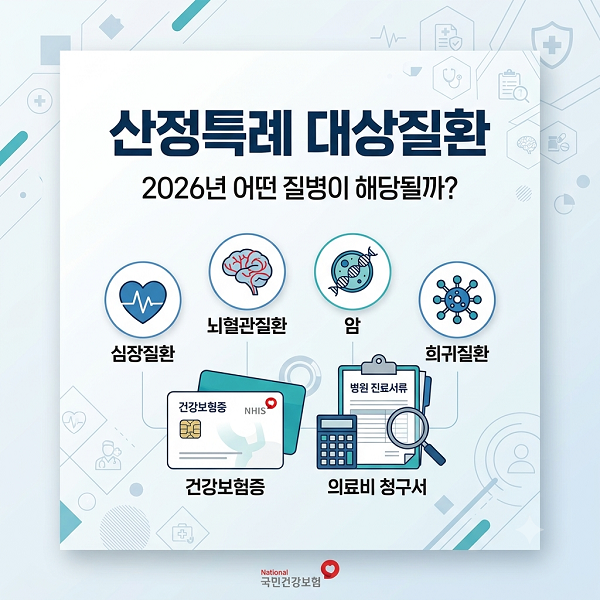 산정특례 대상질환, 2026년 어떤 질병이 해당되고 본인부담률 몇 %일까?