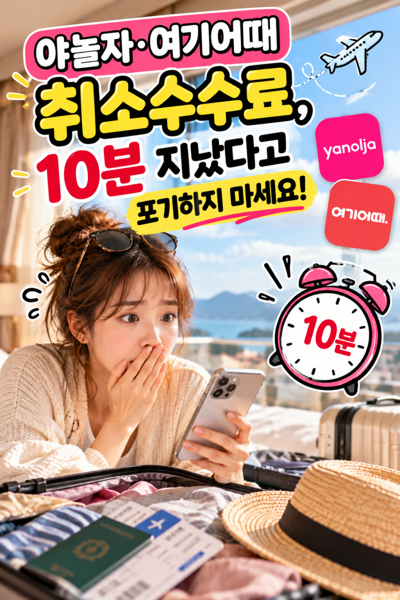 야놀자·여기어때 취소수수료, 10분 지났다고 포기하지 마세요