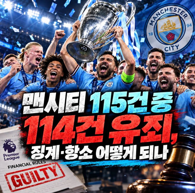 맨시티 115건 중 114건 유죄, 징계·항소 어떻게 되나