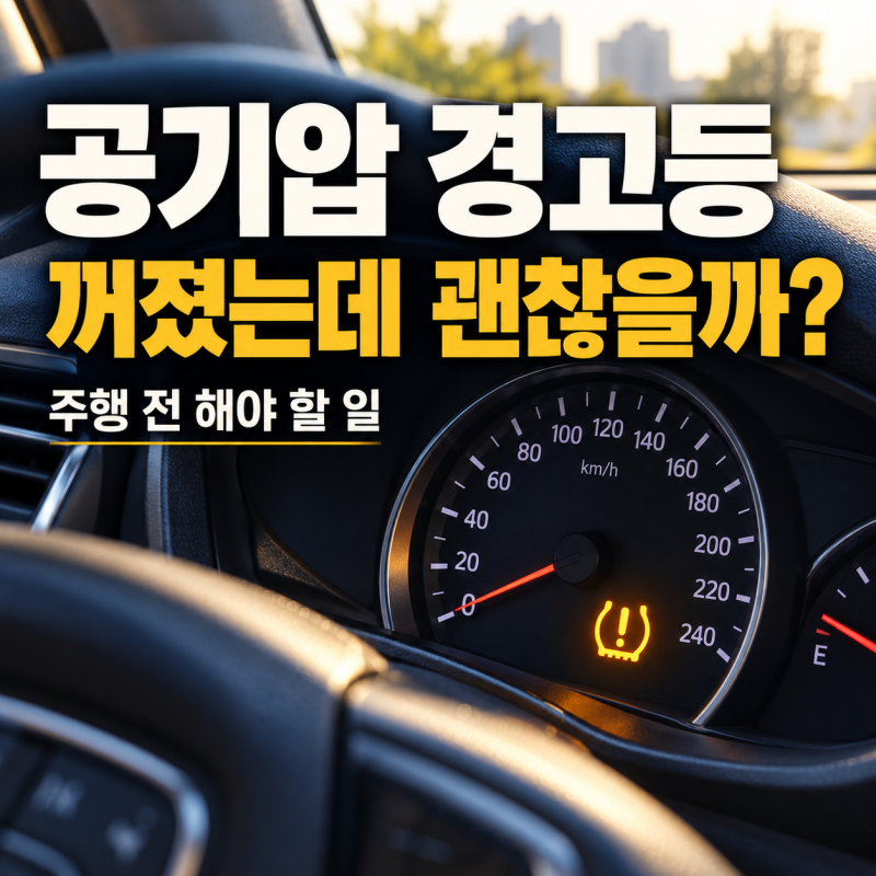 타이어 공기압 경고등, 달리니 꺼졌다고 안심? 다시 켜지는 이유와 대처법