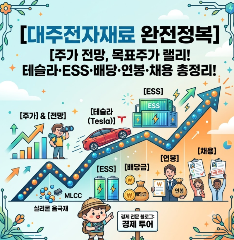 대주전자재료 주가 전망 및 목표주가 총정리! 테슬라·ESS 모멘텀부터 배당금·연봉·채용 정....
