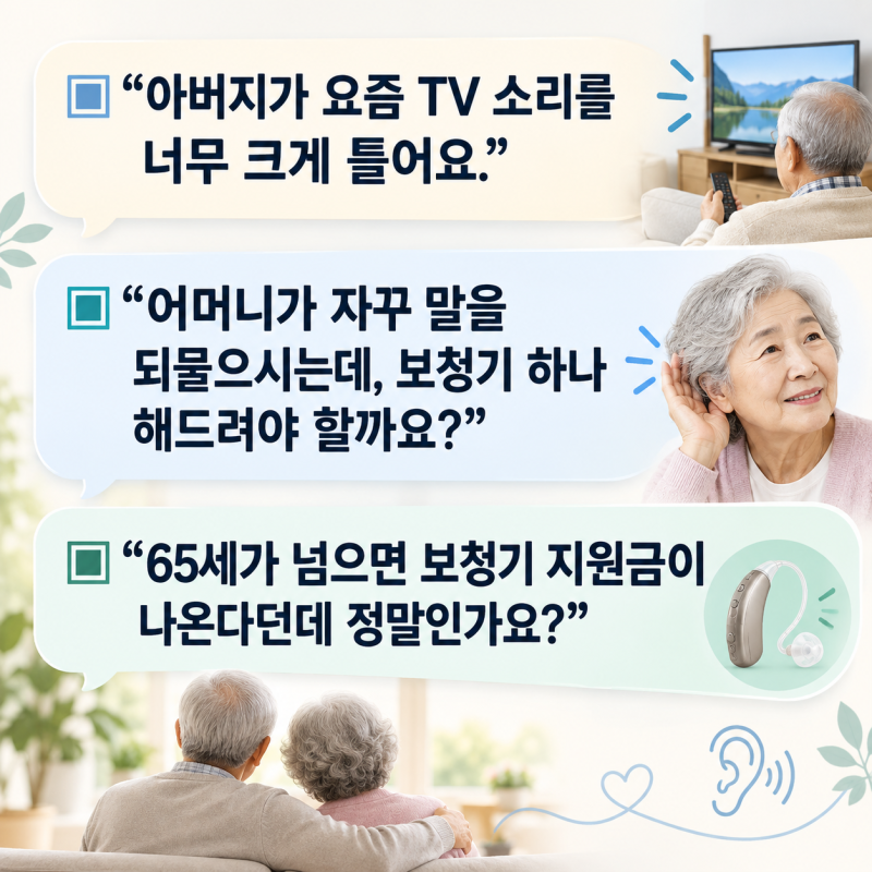 ▣“아버지가 요즘 TV 소리를 너무 크게 틀어요.”▣“어머니가 자꾸 말을 되물으시는데, 보....